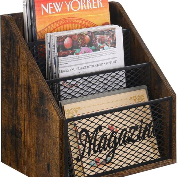Other | Magazine Holder Stepped 3 Tier Magazine Rack Floor Magazine ...